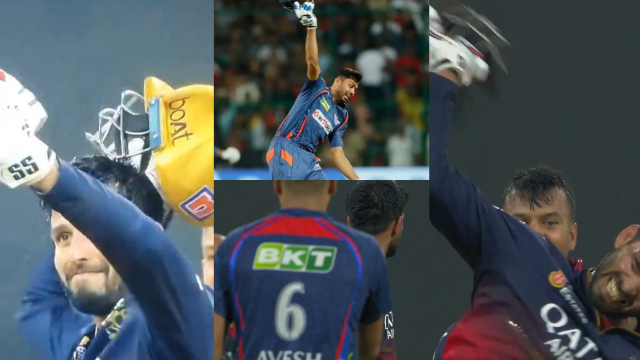IPL 2025: WATCH- RCB captain Jitesh Sharma’s fiery helmet celebration in front of LSG's Avesh Khan