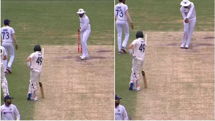 AUS v IND 2020-21: WATCH - Rohit Sharma shadow bats on the pitch in front of Steve Smith