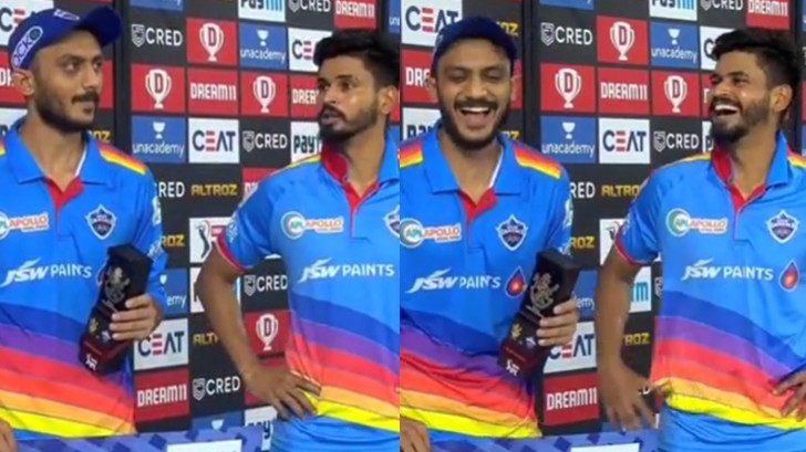 IPL 2020: WATCH- Shreyas Iyer's cheeky mistranslation for Akshar Patel in post-match presentation 