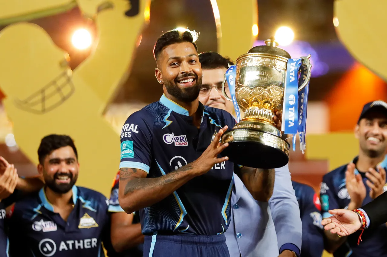 Hardik Pandya with his maiden IPL trophy as captain | BCCI-IPL