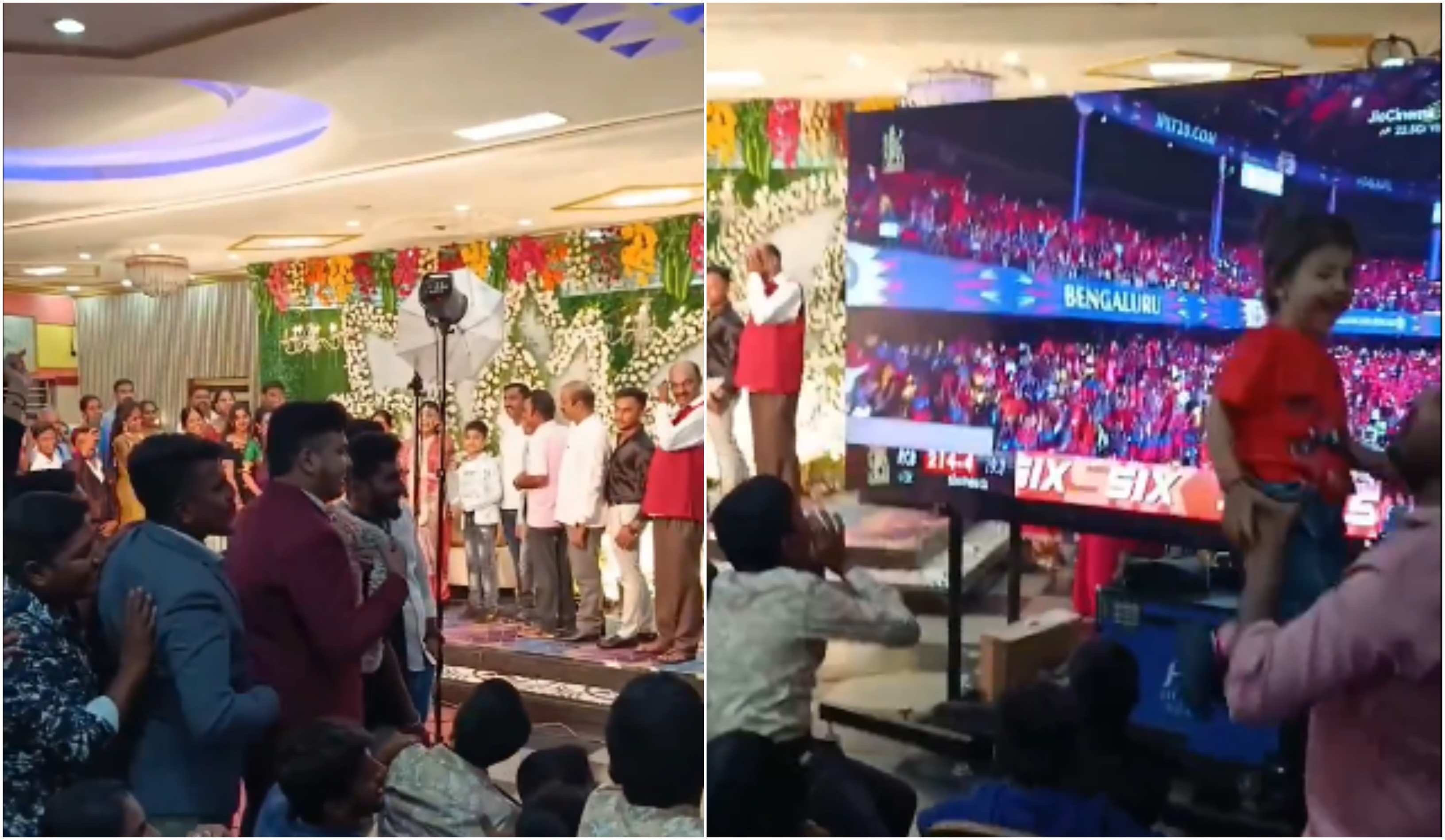 The RCB vs CSK blockbuster took centrestage at wedding | Screengrab