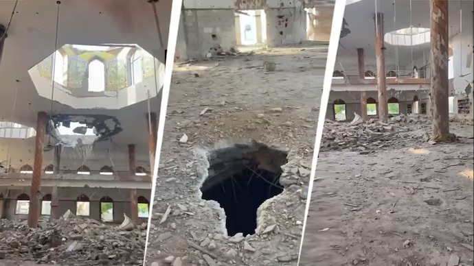 Damaged Mosque in Subhan Allah camp in Pakistan's Bahawalpur after Indian strikes | X