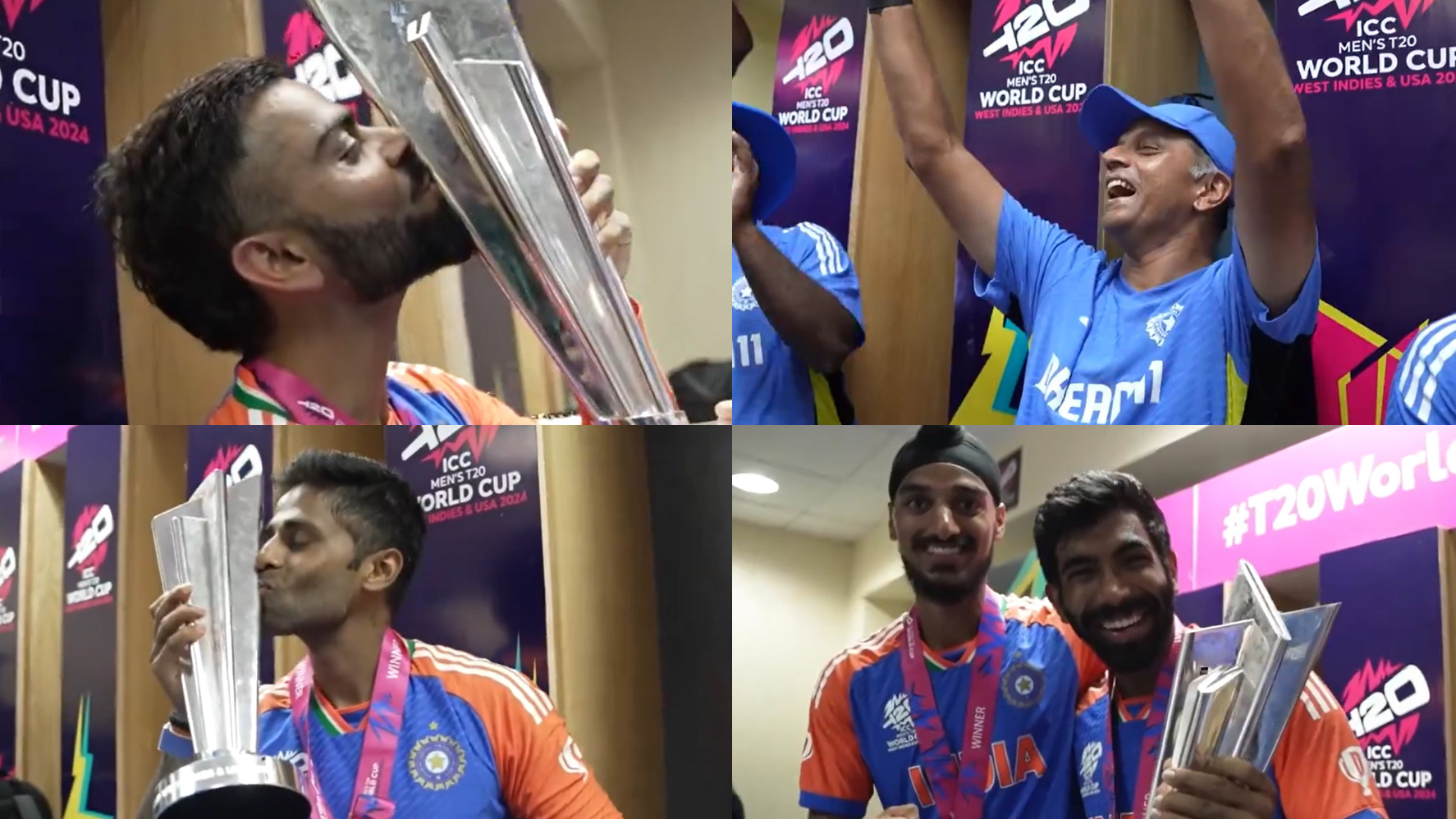 T20 World Cup 2024: WATCH- Celebrations and scenes in Indian team dressing room after second title win