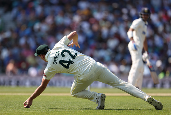 Cameron Green's catch to dismiss Shubman Gill | Getty