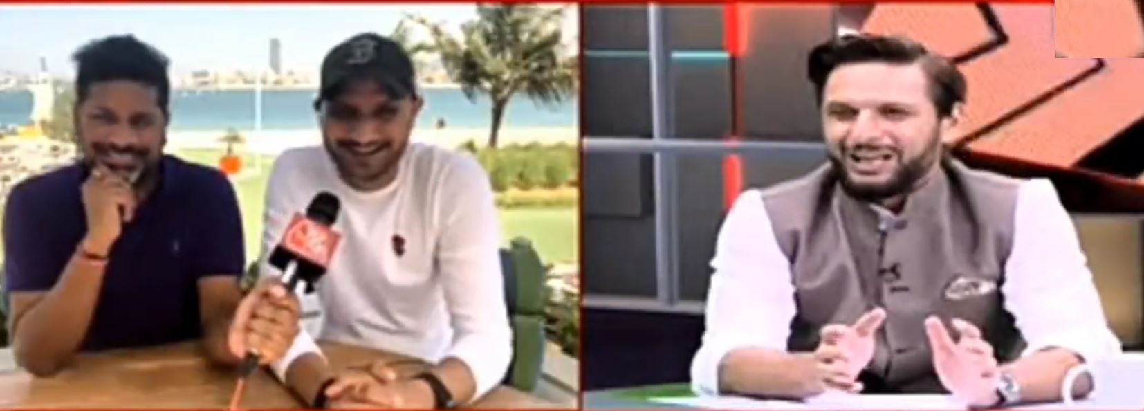 Harbhajan Singh and Vikrant Gupta reacted by laughing when Afridi took a dig at Gambhir | Twitter