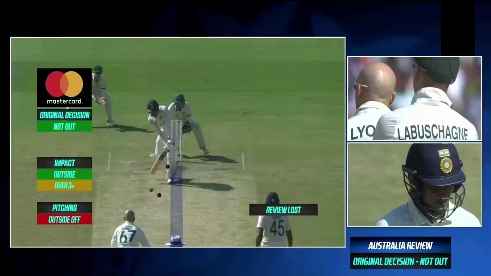 Gill given not out due to the 3-meter rule of DRS despite ball hitting the stumps | Twitter