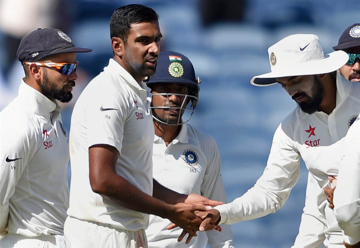 Ashwin picked 8 wickets in the match which India won by 75 runs in Bengaluru