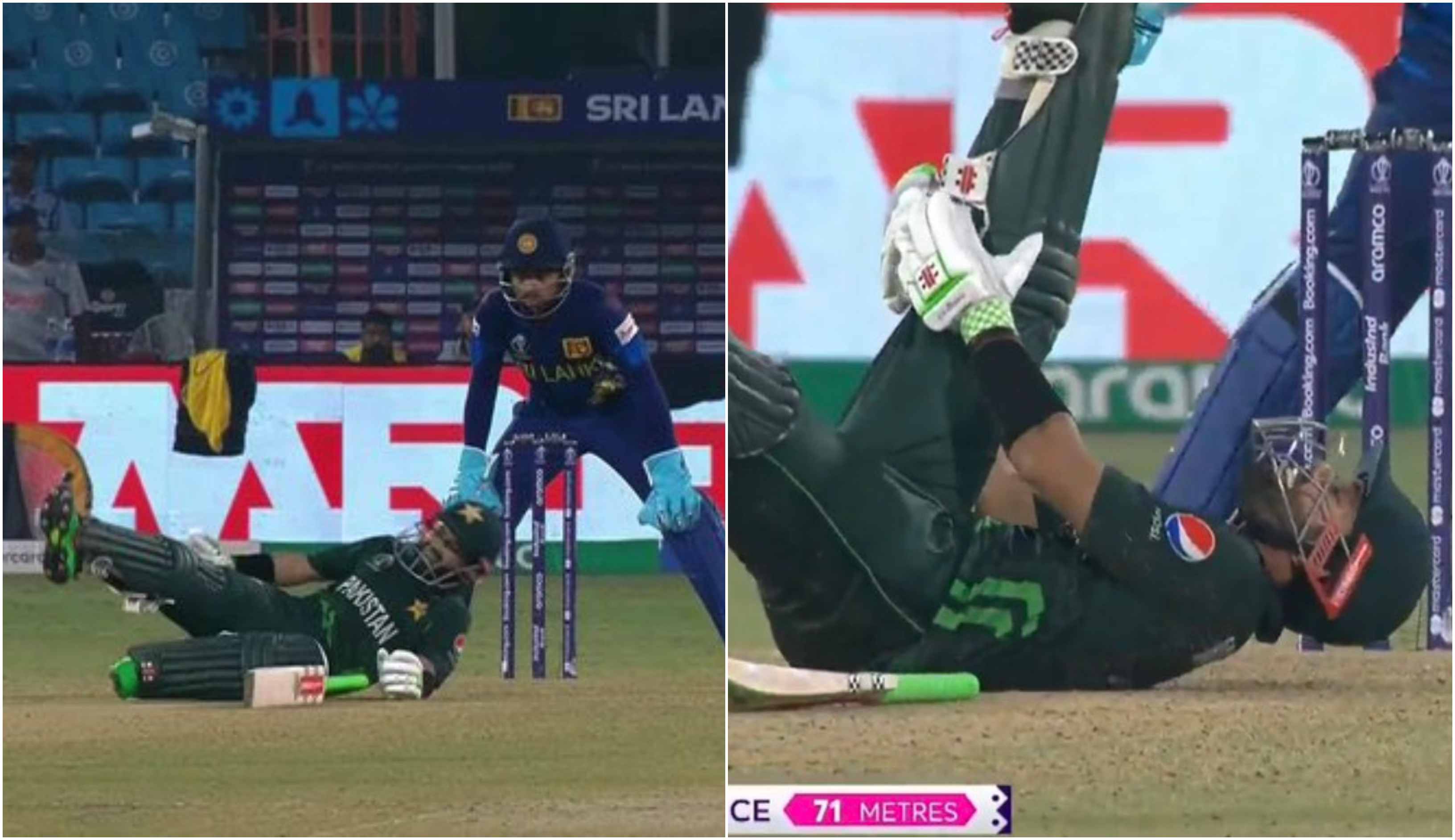 Mohammad Rizwan battling cramps | Screengrab