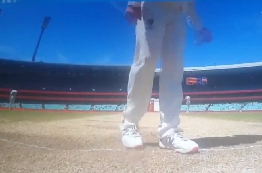 Smith was caught scuffing up Pant's batting guard at the crease