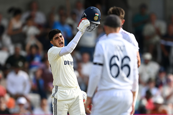 Shubman Gill celebrates his first Test century as India captain | Getty 