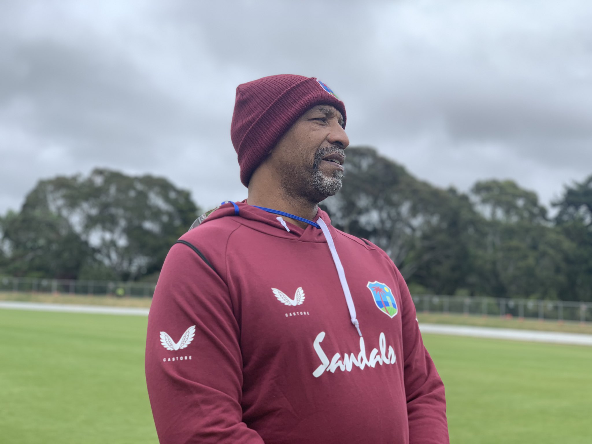 Phil Simmons supervises WI players training | CWI Twitter 