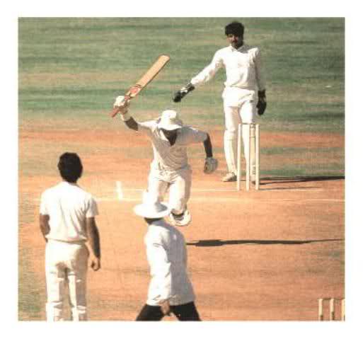 Sunil Gavaskar reached 10,000-run mark in Tests against Pakistan in Ahmedabad in 1987