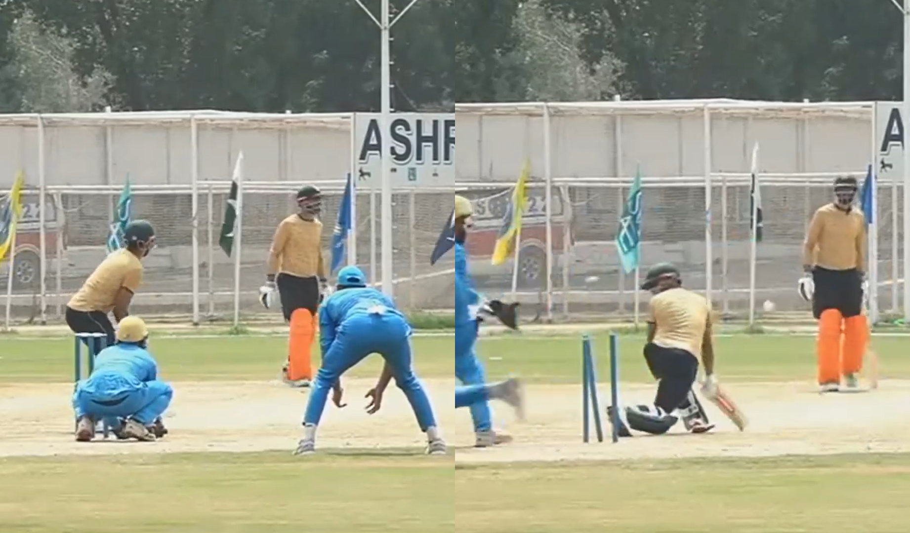 Babar Azam got clean bowled by a local spinner | X