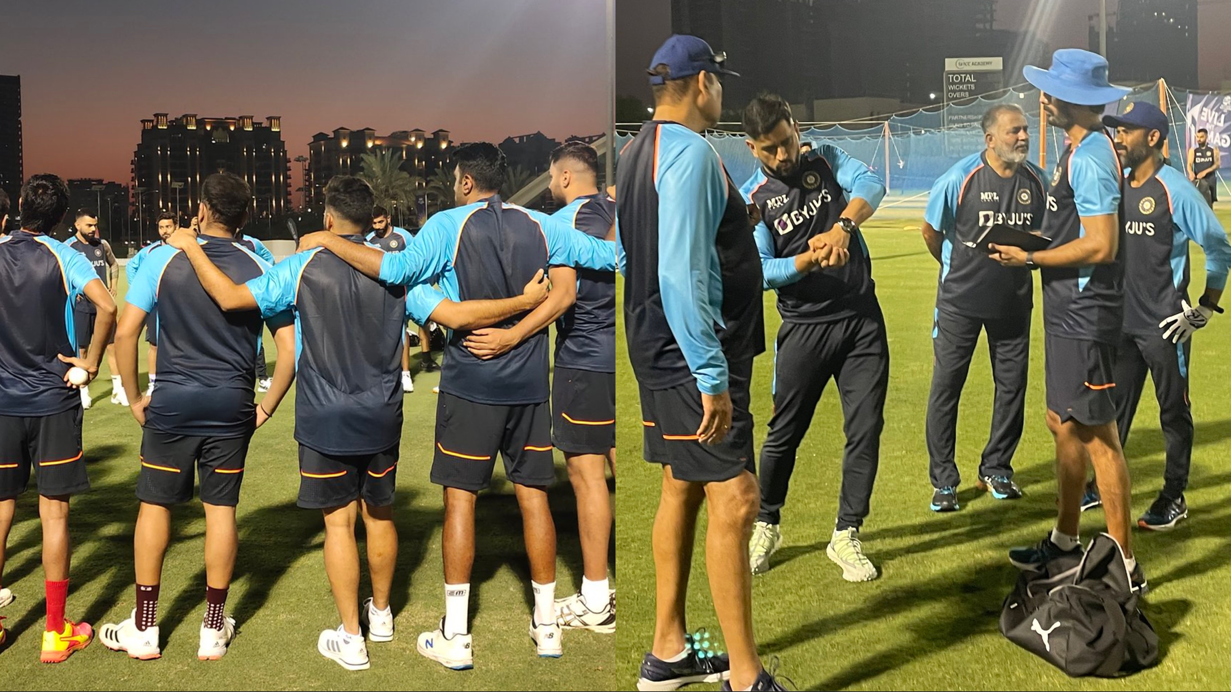 T20 World Cup 2021: PICS - 'Mentor' MS Dhoni joins Indian team at first net session in Dubai