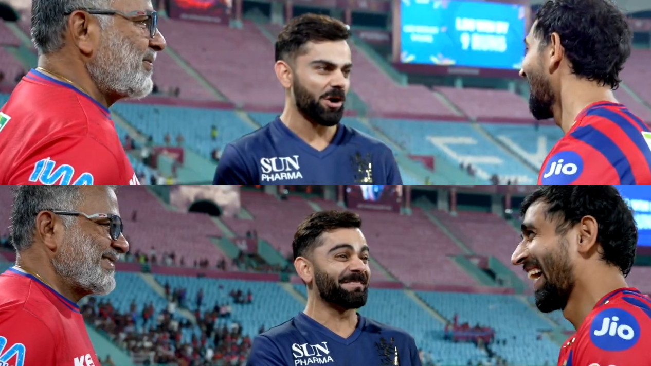 IPL 2026: WATCH- Virat Kohli meets Prince Yadav and B Arun after LSG's win; seemingly praises pacer for his bowling