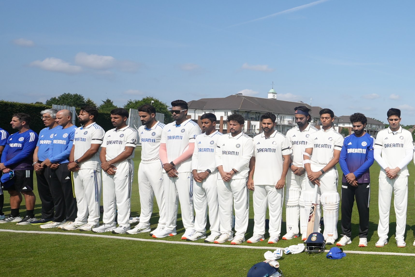 Indian squad and support staff paying respect to victims of Ahmedabad plane crash | BCCI X