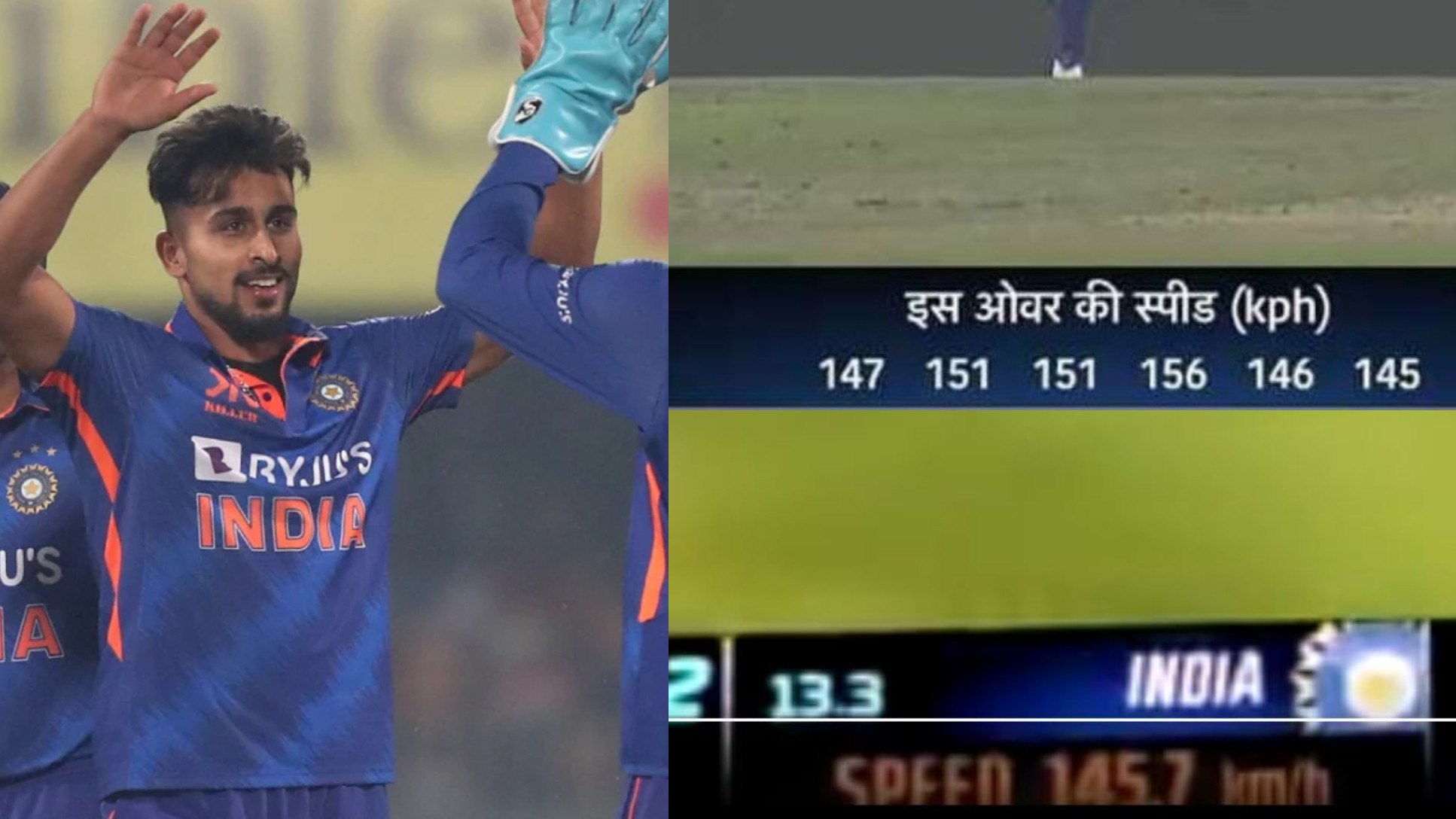 IND v SL 2023: WATCH- Confusion on Umran Malik’s fastest ball as Hindi and English broadcasts show different speeds