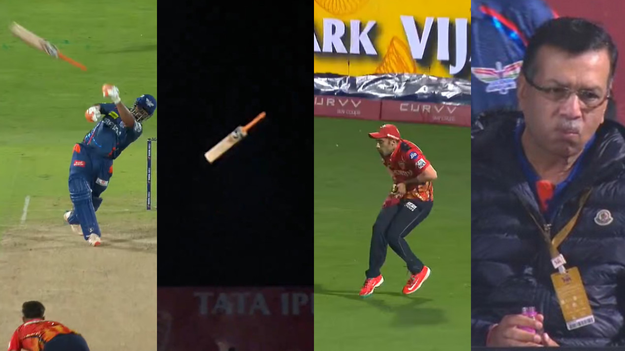 IPL 2025: WATCH- Rishabh Pant loses bat's grip, gets out caught; LSG owner Sanjiv Goenka gives stunned reaction