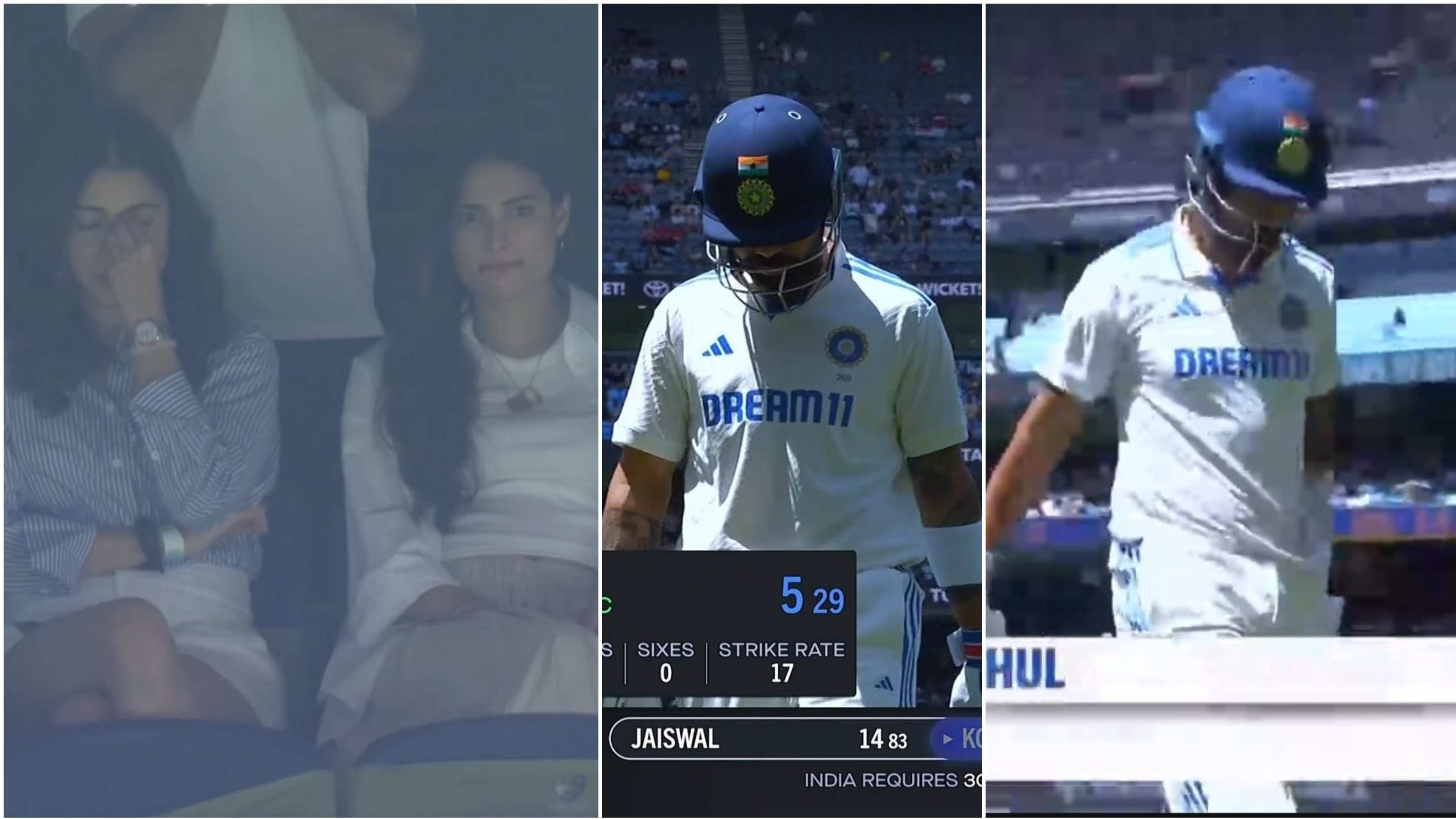 BGT 2024: Anushka Sharma, Athiya Shetty’s distraught reaction go viral as Virat Kohli, KL Rahul fall cheaply in 2nd innings at MCG