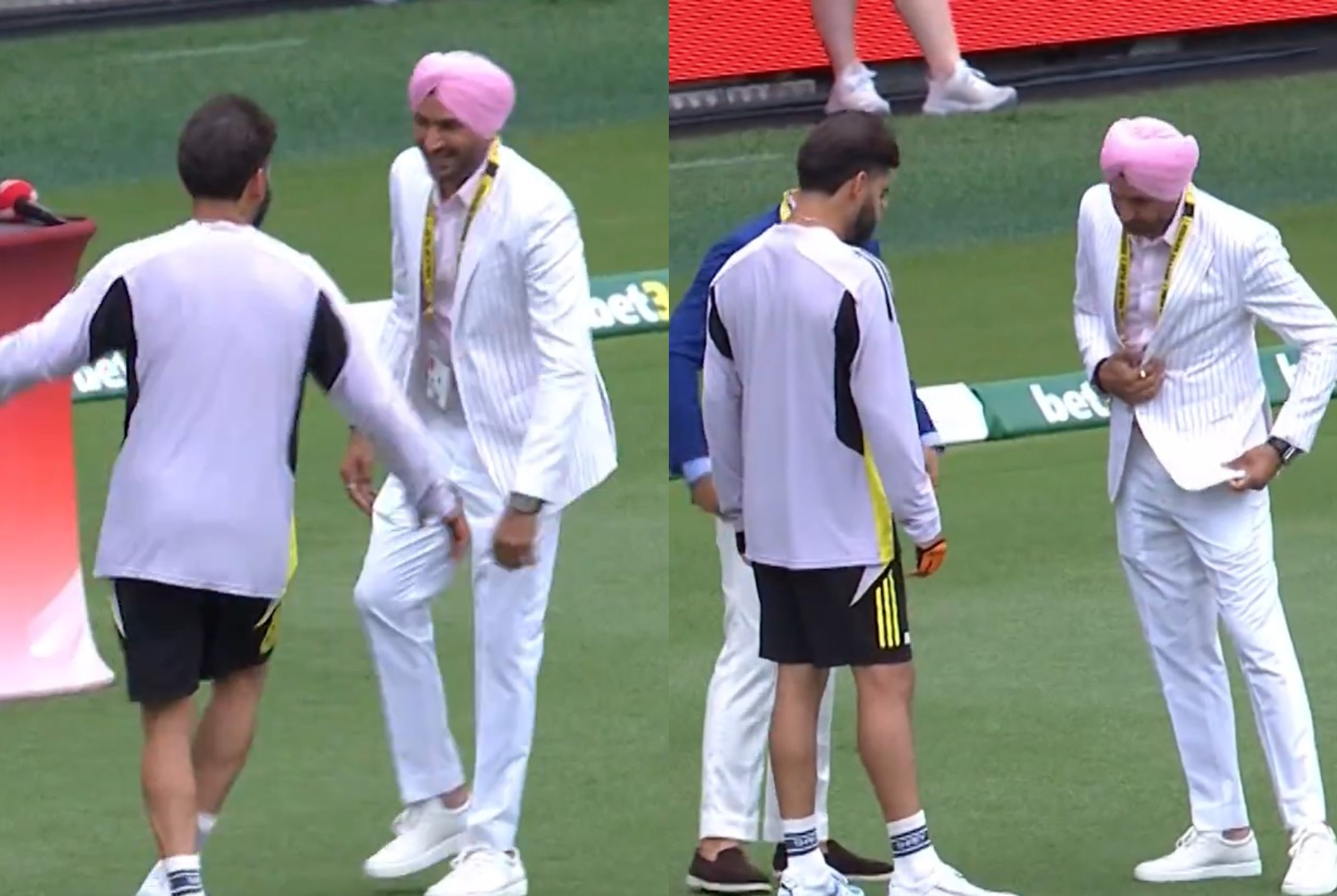 Virat Kohli made fun of Harbhajan Singh's attire | X