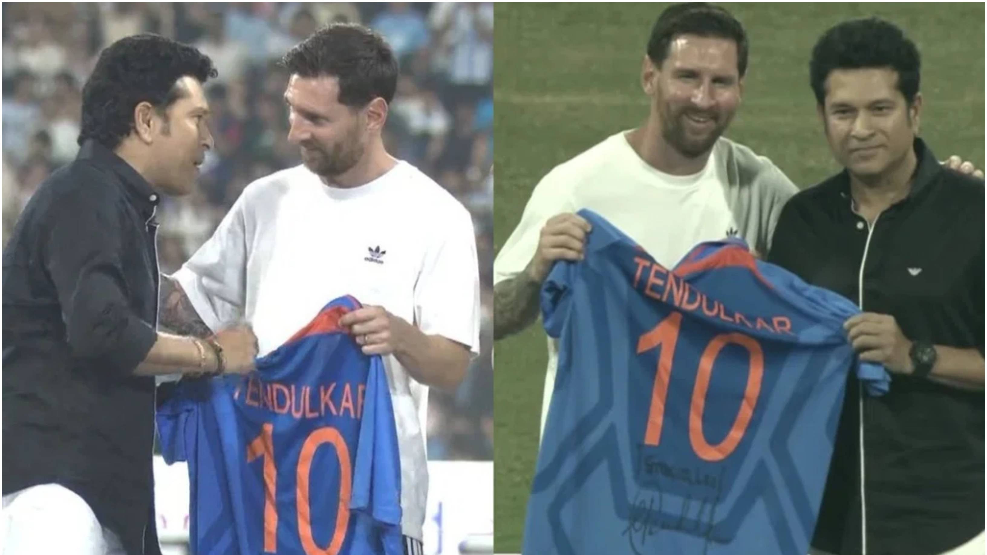 WATCH: Sachin Tendulkar gifts Lionel Messi his iconic No. 10 jersey at Wankhede Stadium; video breaks internet