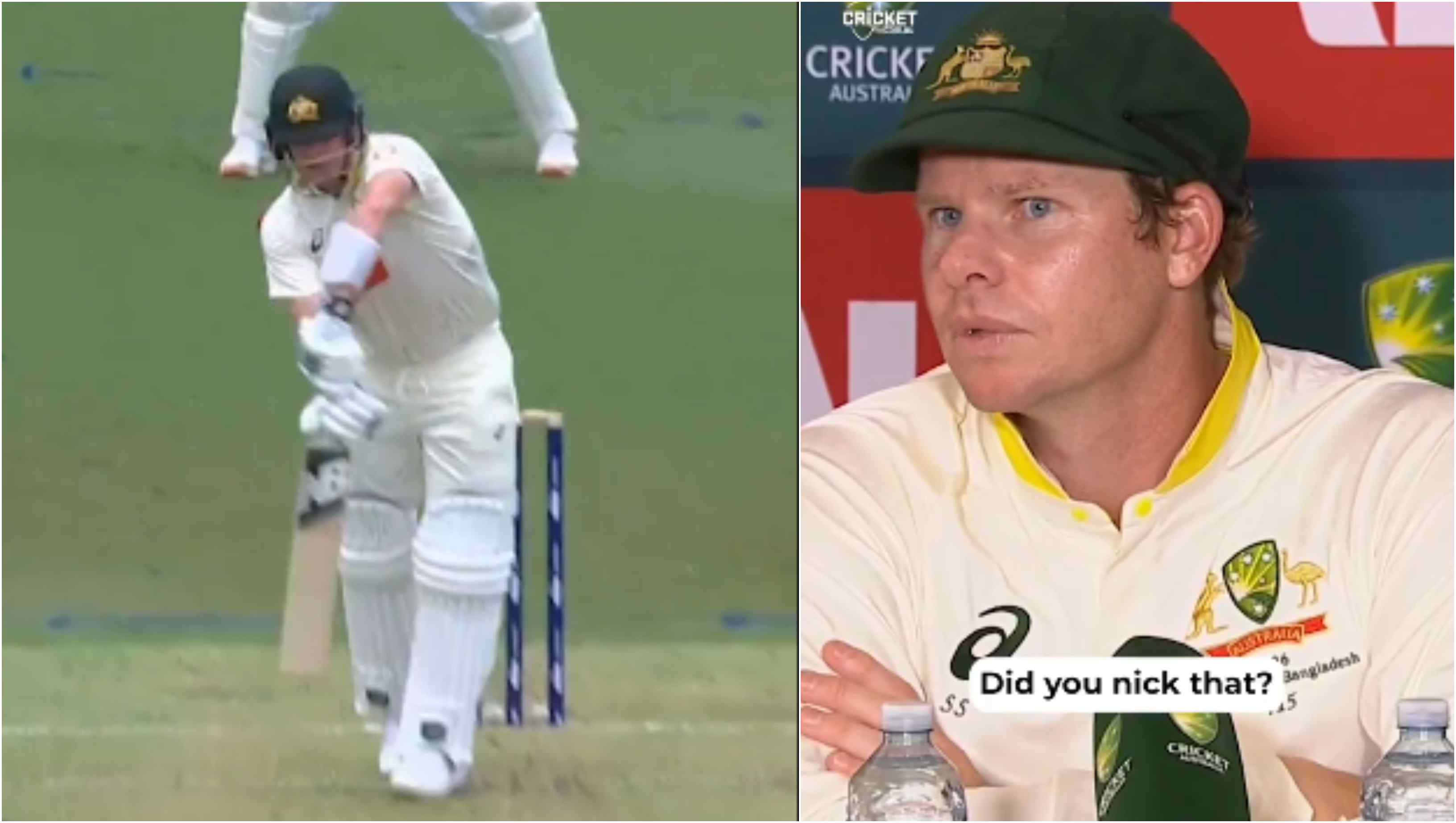 Steve Smith survived a caught-behind DRS review | Screengrabs