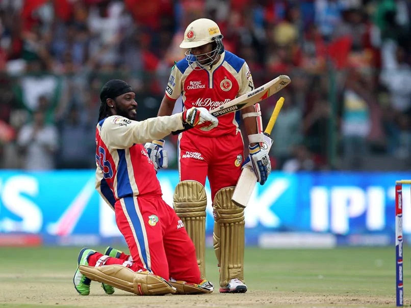 Chris Gayle during his brilliant 175* in IPL 2013 | Getty