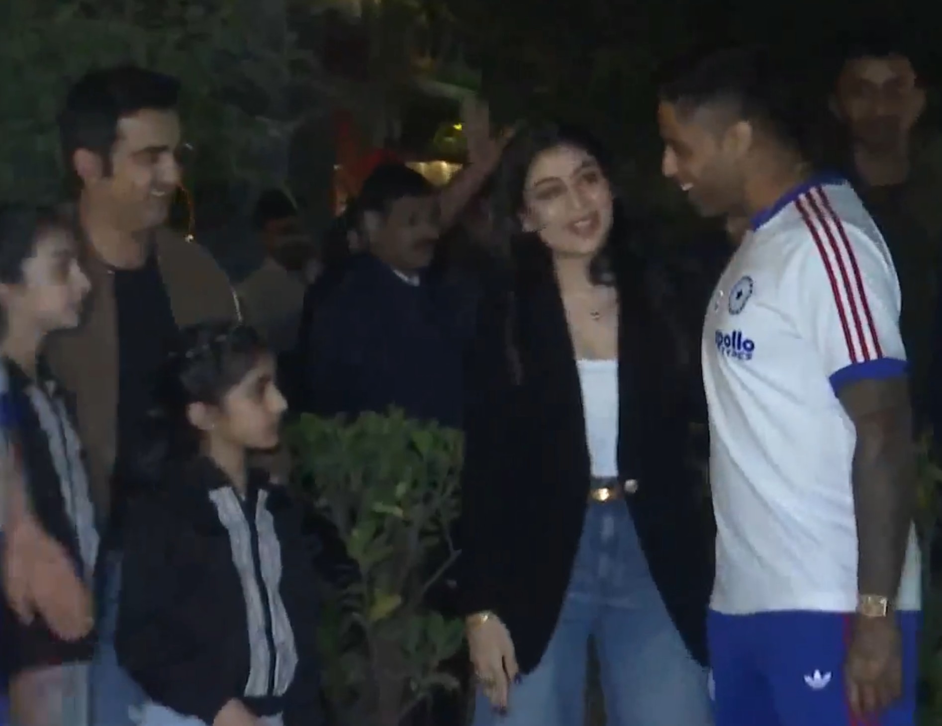 Suryakumar Yadav is greeted by Gambhir, and his family | ANI X