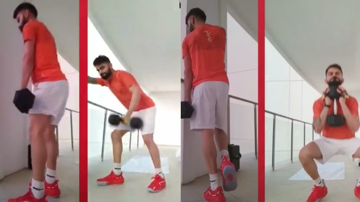 IPL 2020: WATCH - No rest day for Virat Kohli as he workouts in his hotel room balcony 