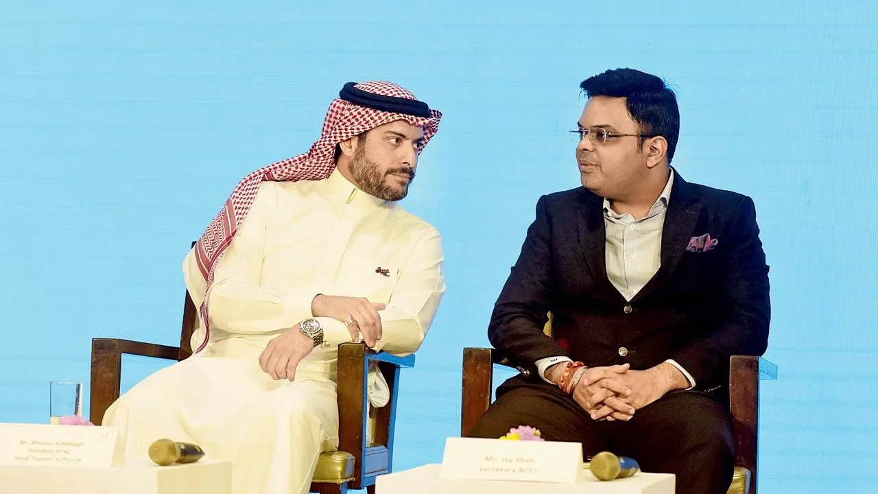 BCCI secretary Jay Shah with Saudi Tourism Authority chief Alhasan Aldabbagh | Mid-Day