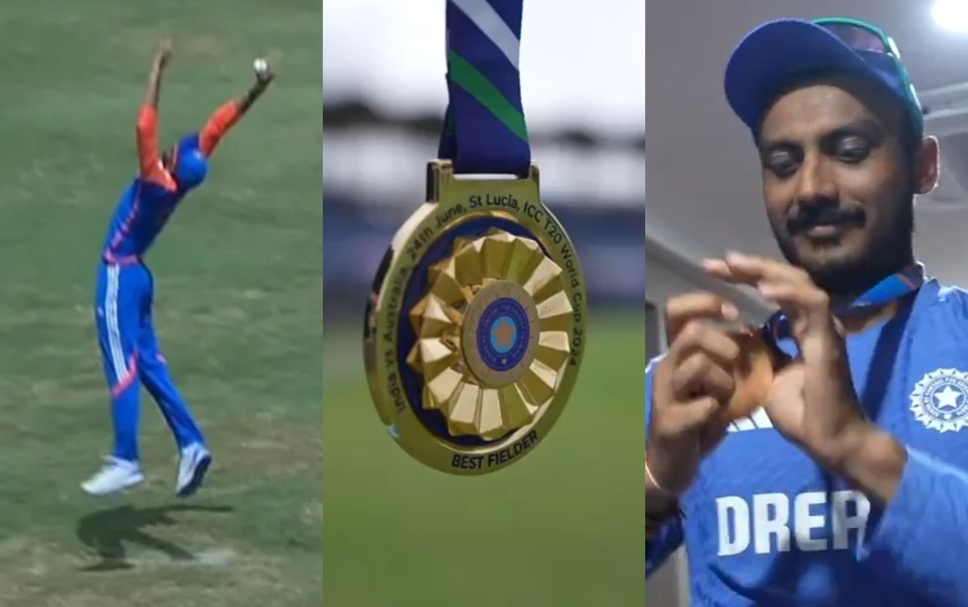 Akshar Patel with best fielder medal for his one-handed catch | Instagram