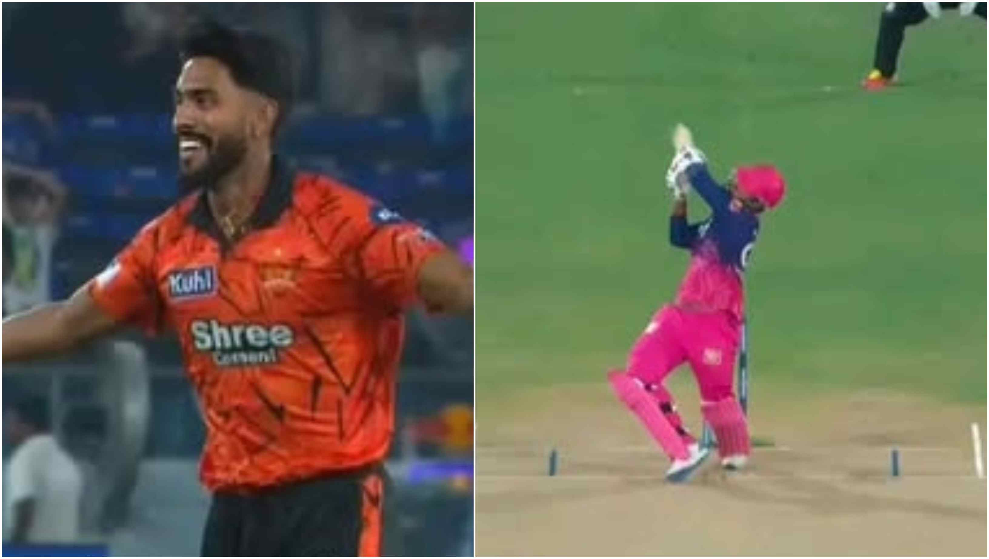 SRH debutant Praful Hinge dismissed Vaibhav Sooryavanshi for a golden duck | Screengrab