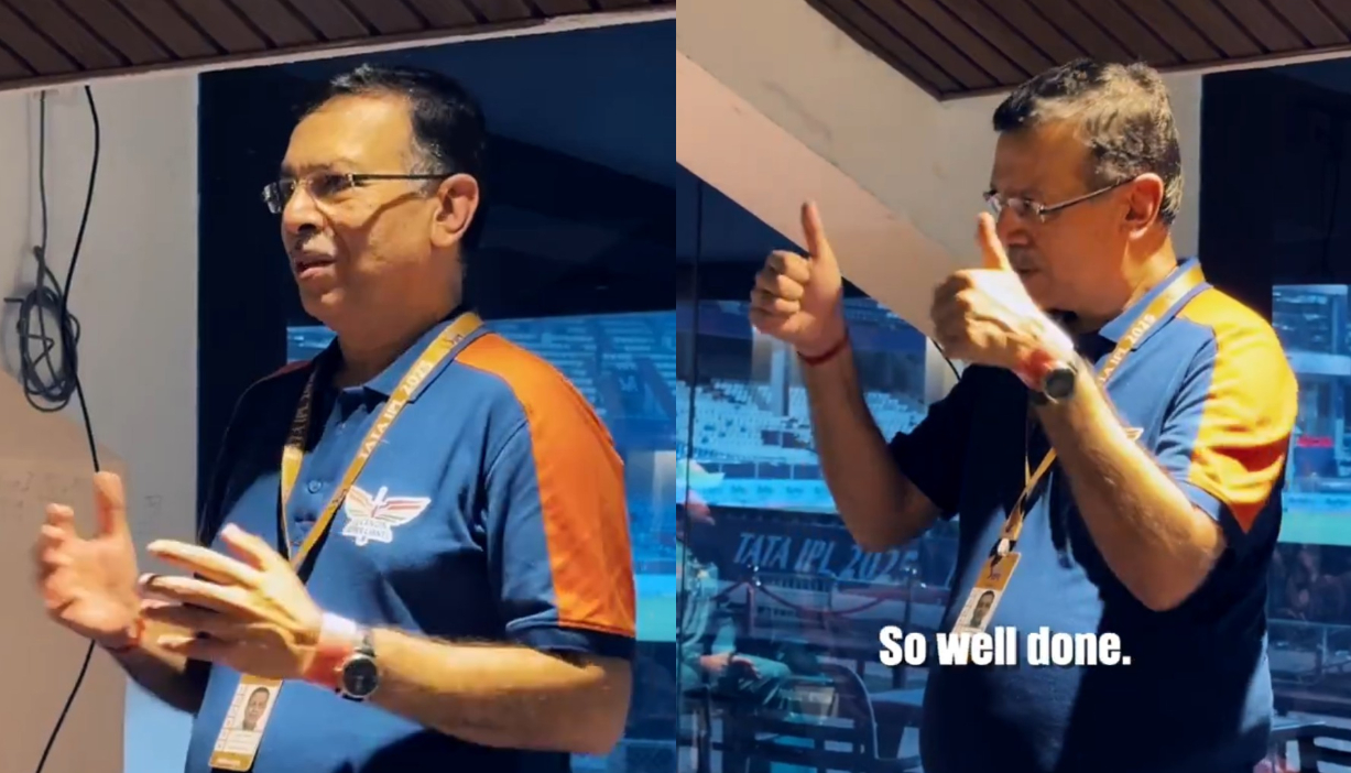 LSG owner Sanjiv Goenka gives a pep talk to his team after loss to DC | LSG X