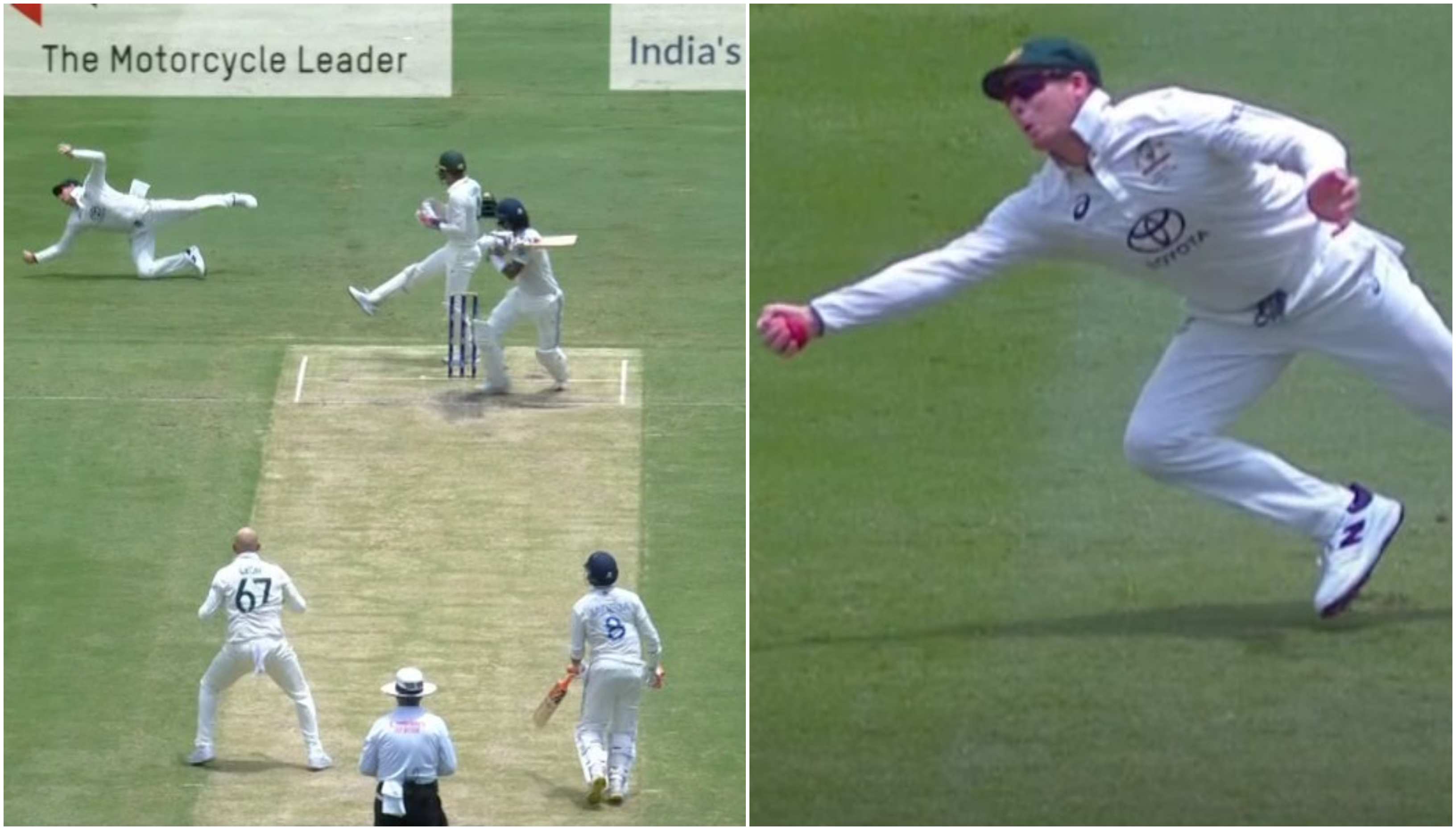 Steve Smith's remarkable catch to dismiss KL Rahul | X