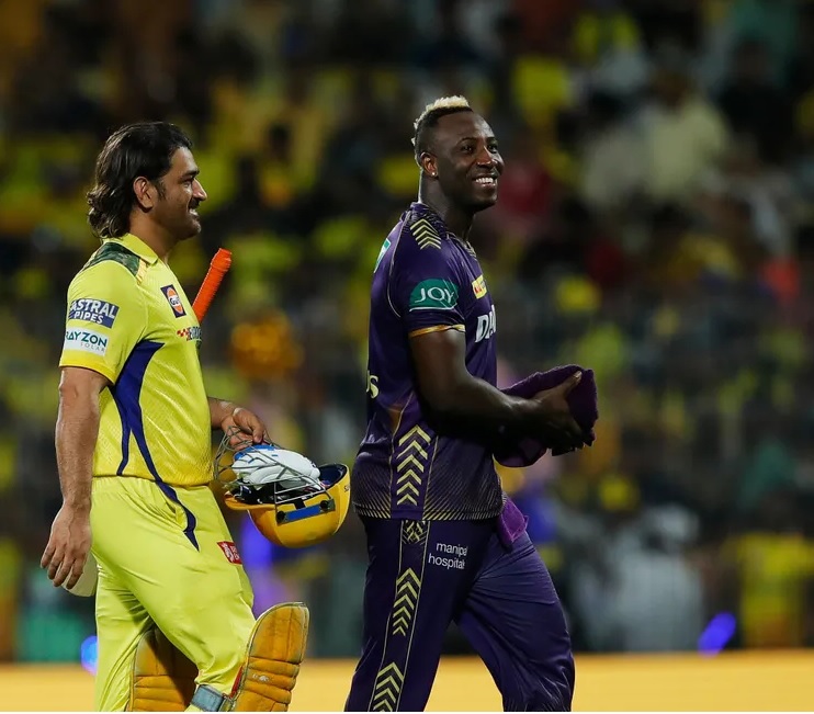 Andre Russell and MS Dhoni | BCCI-IPL