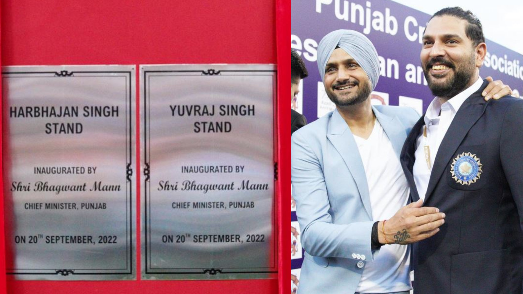 IND v AUS 2022: Punjab CM inaugurates stands named after Harbhajan Singh and Yuvraj Singh at PCA Stadium