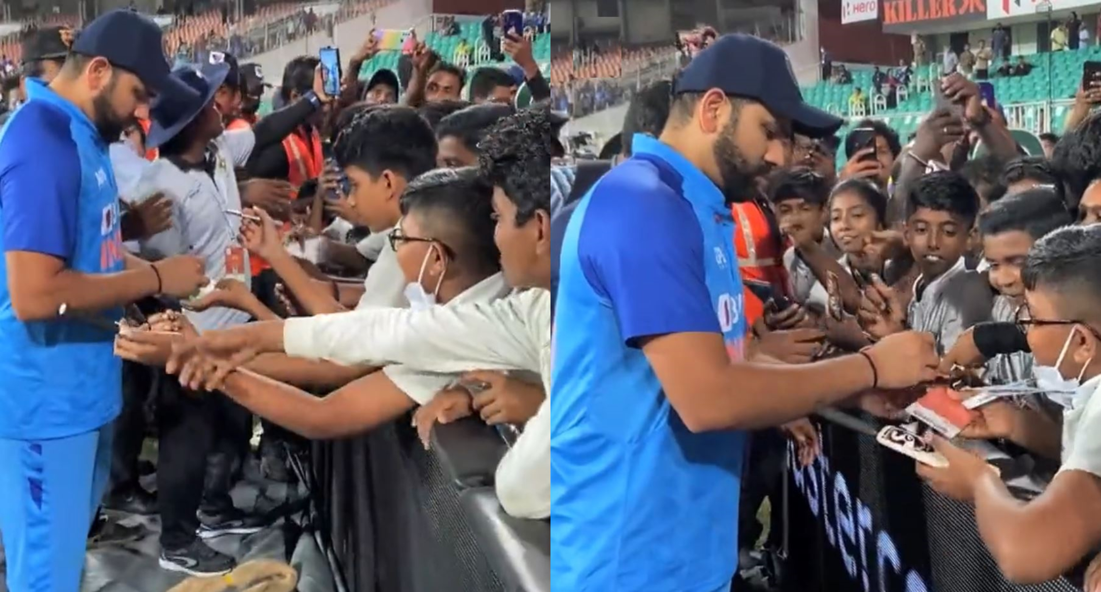 Rohit Sharma signed autographs for young fans after the match in Trivandrum | BCCI