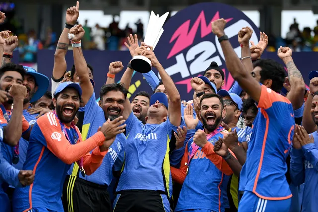 Rohit Sharma with T20 World Cup 2024 trophy | Getty