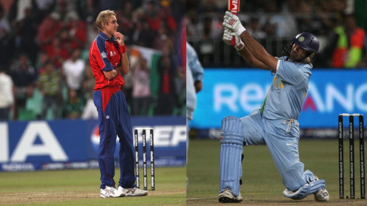 Stuart Broad was taken to the cleaners by Yuvraj Singh in Durban | Getty