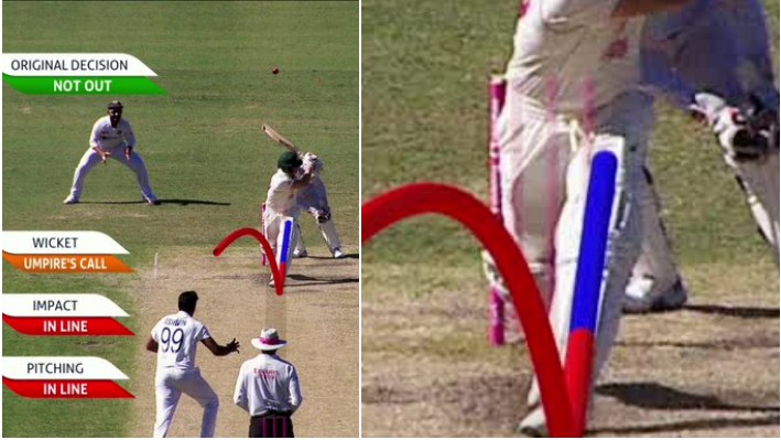 AUS v IND 2020-21: Four stumps in hawkeye ball tracking leaves Twitterati shocked