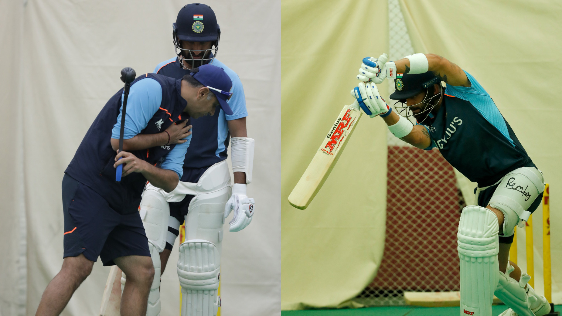 IND v NZ 2021: PICS- Dravid gives tips to Pujara, while Kohli and co. prepare for 2nd Test in indoor nets in Mumbai