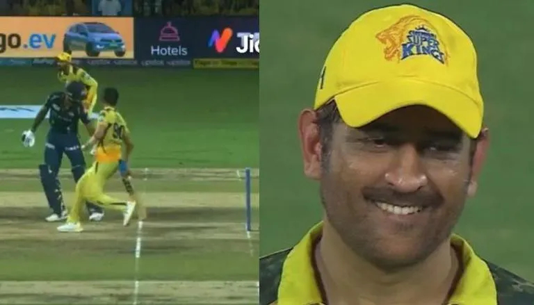 Dhoni gave a cheeky smile after Chahar's antics | Twitter