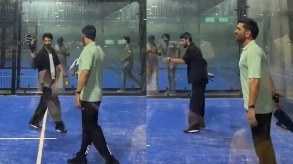 WATCH- MS Dhoni plays padel will Jawan music composer Anirudh Ravichander