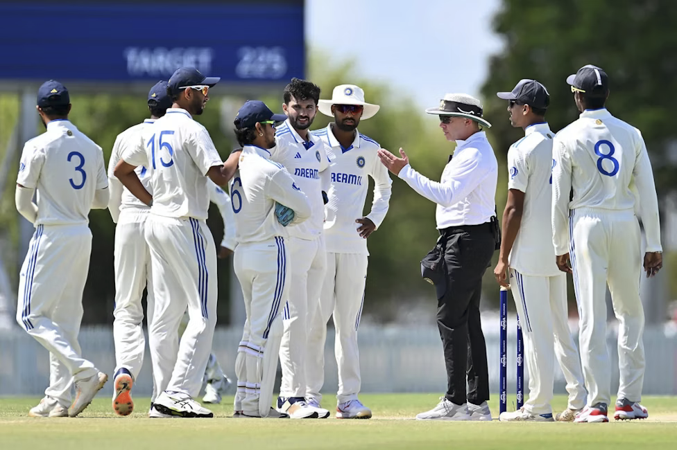 Ishan Kishan and umpire Shawn Craig in argument over change of ball | Getty