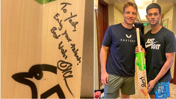 IPL 2021: Jos Buttler gifts Yashasvi Jaiswal a special signed bat before returning home 
