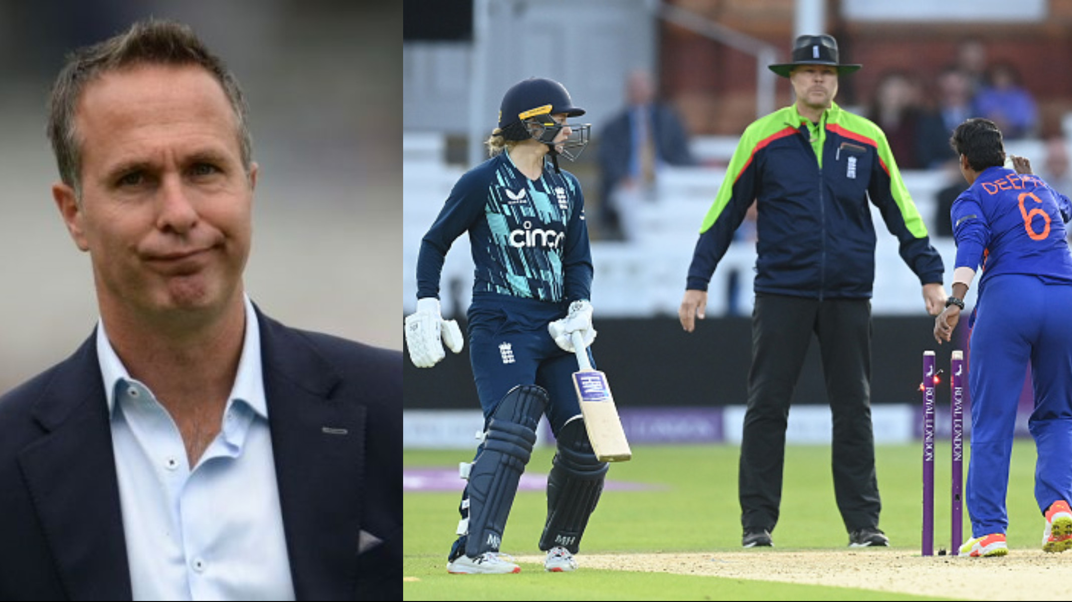 ENGW v INDW 2022: ‘No way to ever win a cricket match’- Michael Vaughan gets admonished for criticizing Deepti Sharma's run-out
