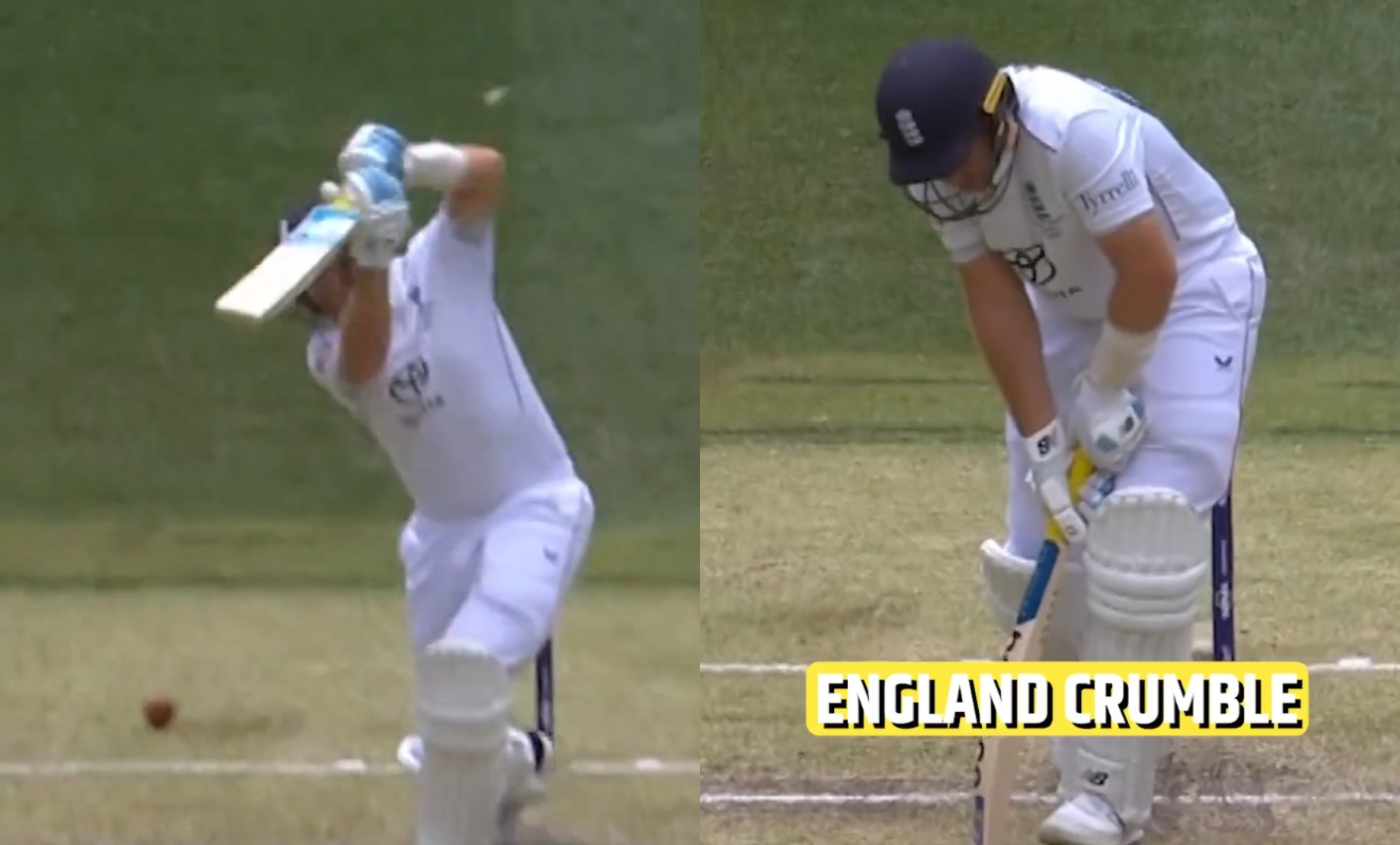 Joe Root is bowled by Mitchell Starc for 8 in England second innings | X