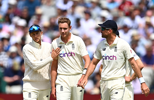 Stuart Broad celebrates a wicket in the first Test against New Zealand | Getty