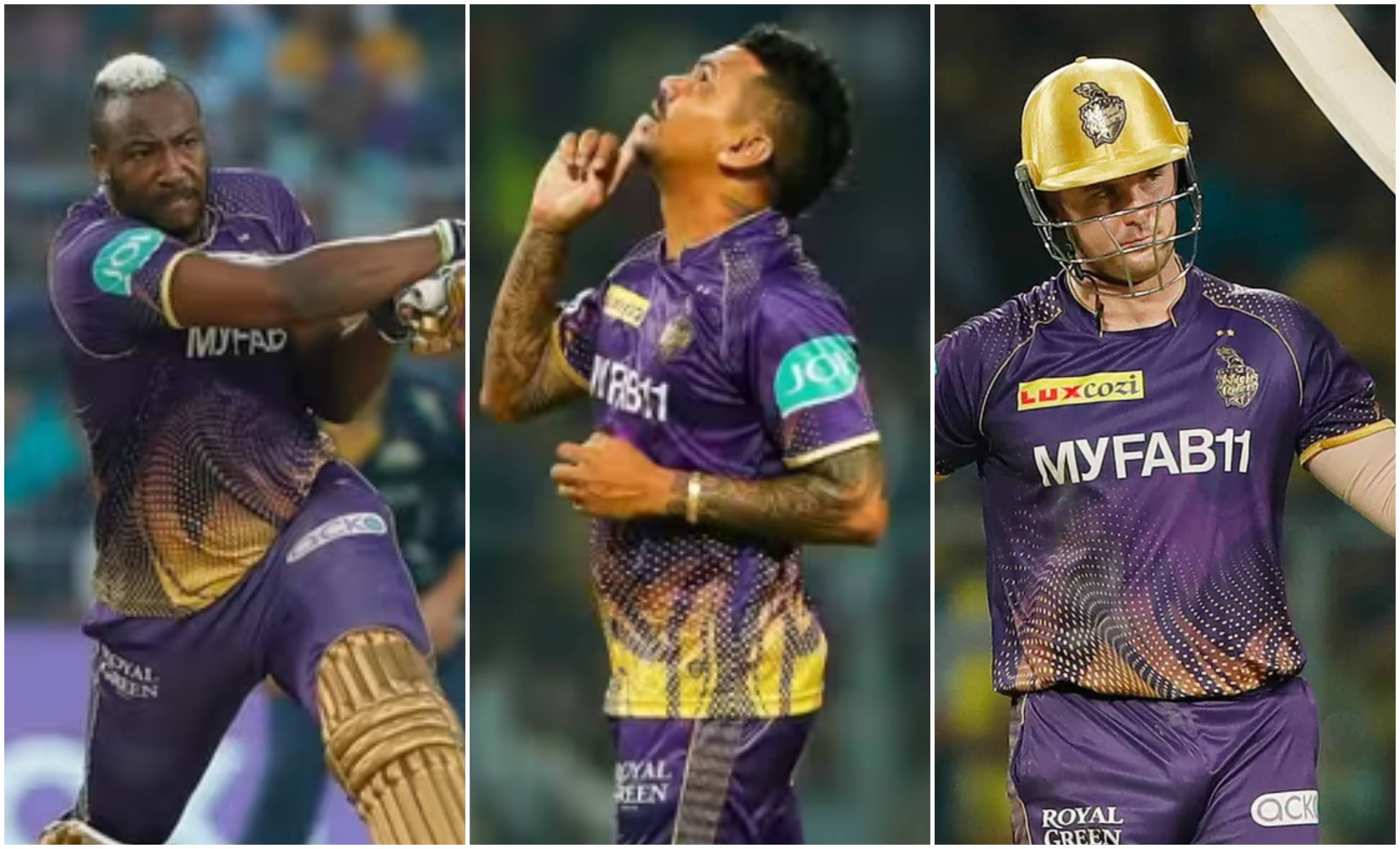 Andre Russell, Sunil Narine and Jason Roy | BCCI-IPL