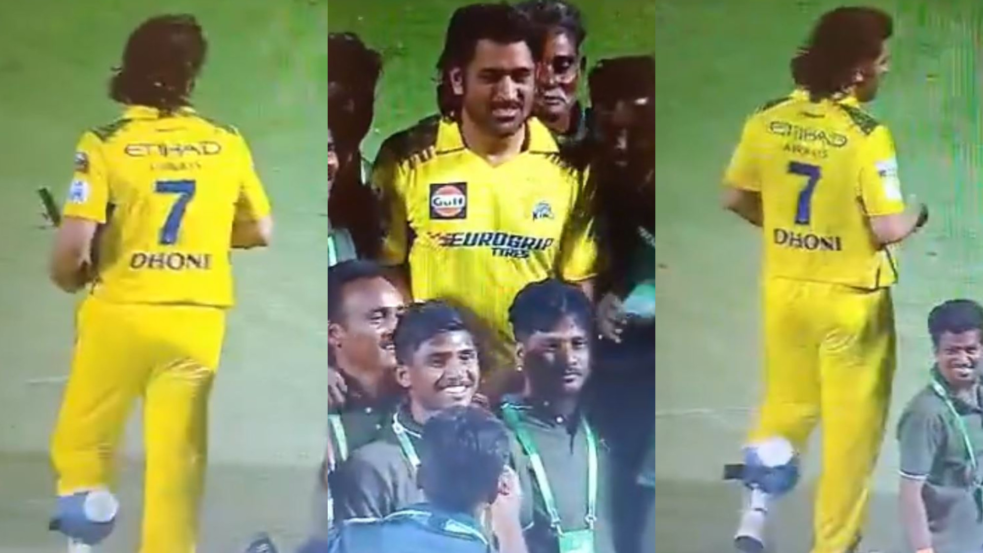 IPL 2024: WATCH- Injury concerns for CSK as MS Dhoni seen with an ice pack on left calf after DC match